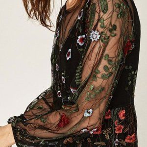Zara Knitwear collection embroidered tulle dress